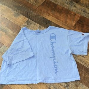 Blue Champion Crop Top